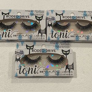 ioni cosmetics RODEO DRIVE Lashes blue holo rhinestones 3D faux mink 3 Packs